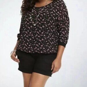 Nwt Torrid black and pink sheer barbie top size 6 ( 5x - 6x ) Plus size